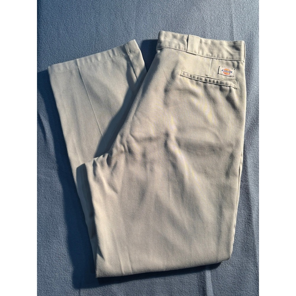 Dickies 874 Original Fit Flex Pants Mens 38x32 Khaki Tan Workwear Chino Skater